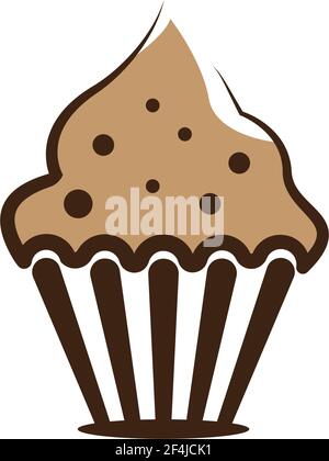 Cup cake logo vector icon illustration Stock Vector
