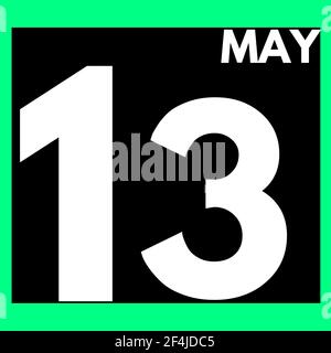 May 13 . Modern daily calendar icon .date ,day, month .calendar for the month of May Stock Photo