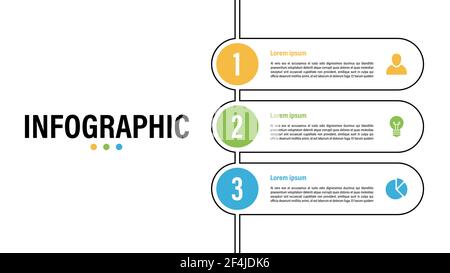 Infographic design template with business concept vector illustration with 3 steps or options or processes represent work flow or diagram Stock Vector