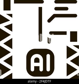 Building Crane Icon Vector Glyph Illustration Stock Vector