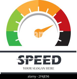Speedometer icon logo vector illustration Stock Vector