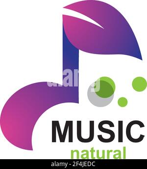 Natural music logo creative vector icon illustration Stock Vector