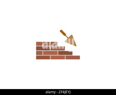 Vector illustration. Bricks wall work icon Stock Vector