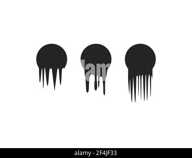 Vector illustration. Dripping circle drops Stock Vector