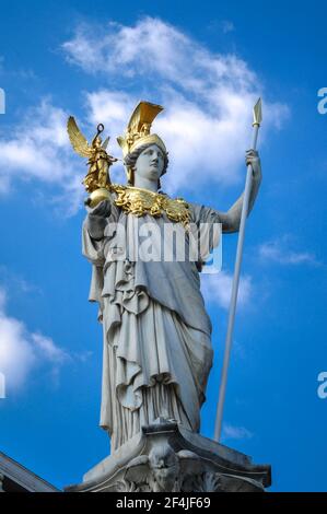 Palles Athene Fountain in front of the Parliament in Vienna, Austria Stock Photo