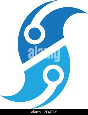Technology logo vector icon illustration design Stock Vector