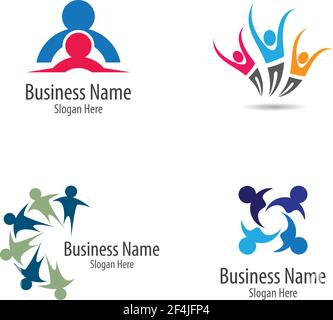 Teamwork logo creative vector icon illustration design Stock Vector