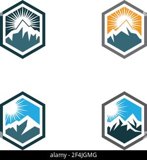 Mountain logo vector icon illustration design Stock Vector