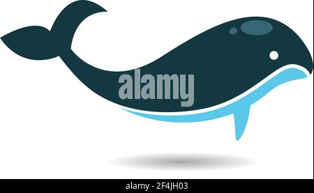 Baby whale icon logo creative vector illustration Stock Vector