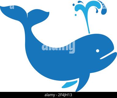 Baby whale icon logo creative vector illustration Stock Vector