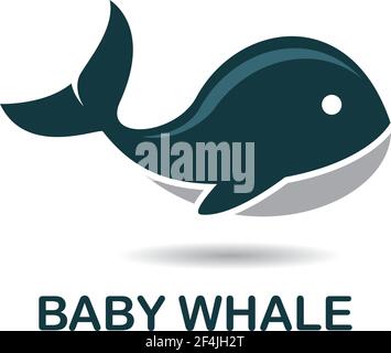 Baby whale icon logo creative vector illustration Stock Vector
