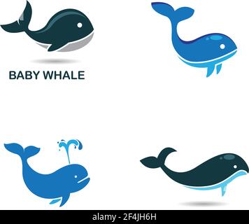 Baby whale icon logo creative vector illustration Stock Vector