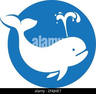 Baby whale icon logo creative vector illustration Stock Vector