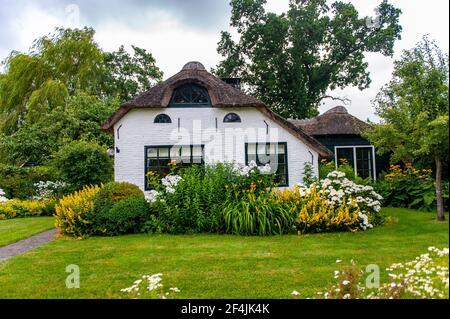 Giethoorn, Netherlands - July 6, 2019: Beautiful rural house in the village of Giethoorn, northeastern Netherlands Stock Photo
