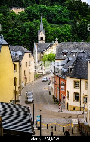 Luxembourg city, Luxembourg - July 15, 2019: Old town of Luxembourg city in Europe Stock Photo