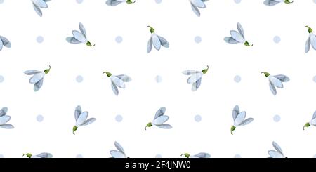 Delicate pattern with small spring flowers. Textile and fabric decoration. White background, blue flowers. Vector illustration Stock Vector