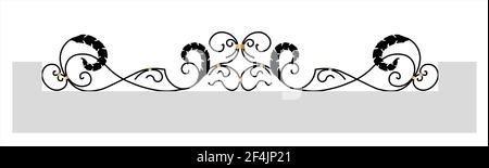 decorative fence. Black forged lattice fence. vector illustration isolated on white background. Forged fence Stock Vector