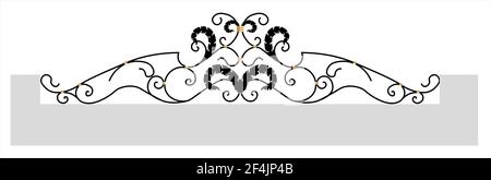 decorative fence. Black forged lattice fence. vector illustration isolated on white background. Forged fence Stock Vector