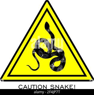 Snake warning sign. Danger, Poisonous snakes. Vector illustration. Stock Vector