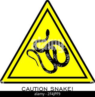 Snake warning sign. Danger. Poisonous snakes. Vector illustration Stock Vector
