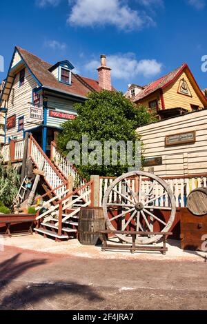 Post office in Sweethaven, the set for the movie Popeye in Malta. Stock Photo