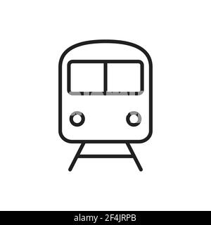 Train outline icon vector front view  for graphic design, logo, web site, social media, mobile app, ui illustration Stock Vector