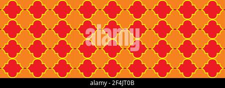 Seamless pattern with ogee ornament. Oriental traditional ornamentation with repeated tile shapes. Moroccan Mosque. Traditional ramadan pattern. Islam Stock Vector