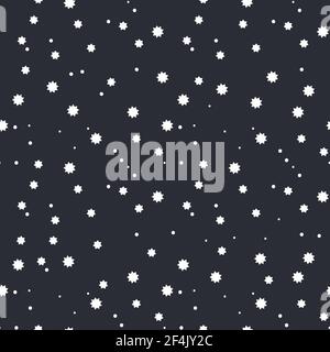 Star dark background. Astronomy graphic abstract seamless pattern. Sky starry illustration galaxy texture art. Sparkle universe cosmic night space. Stock Vector
