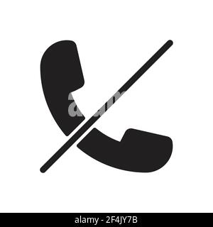 no phones, block call, contact phone communication icon vector for graphic design, logo, web site, social media, mobile app, ui illustration Stock Vector