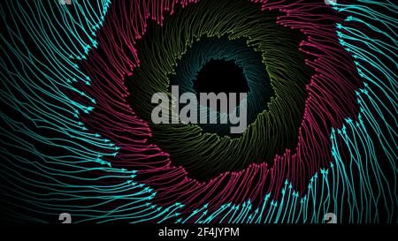 Abstract swirl trail or tunnel rotating background vetor illustration. Stock Vector
