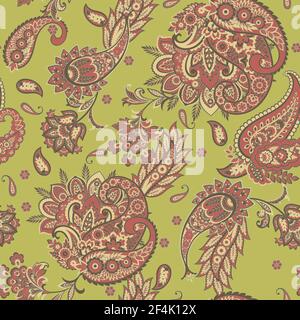Paisley Vector Pattern. Seamless Floral Textile Background Stock Vector
