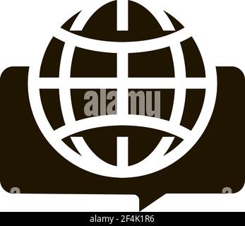 Earth Globe In Quote Frame Icon Vector Stock Vector