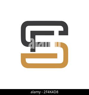 Initial sf letter logo vector template design. Creative abstract letter fs logo design. Linked letter fs logo design. Stock Vector