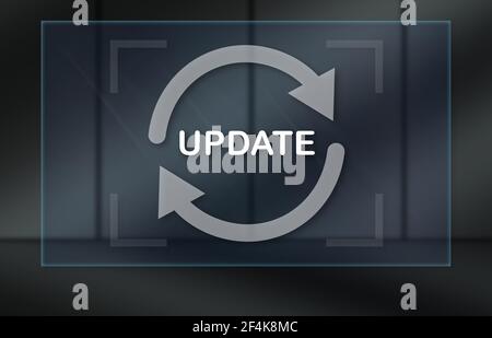 Application update concept on dark background Stock Photo