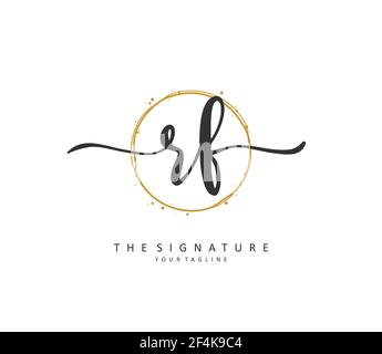 RF Initial letter handwriting and signature logo. A concept handwriting initial logo with template element. Stock Vector