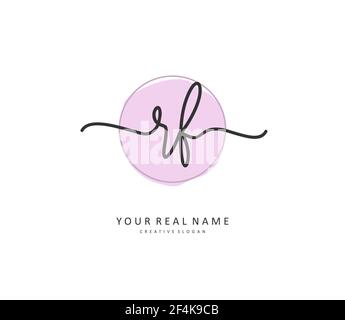 RF Initial letter handwriting and signature logo. A concept handwriting initial logo with template element. Stock Vector