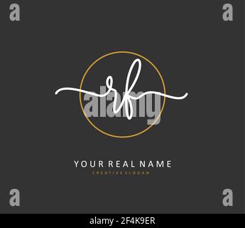 RF Initial letter handwriting and signature logo. A concept handwriting initial logo with template element. Stock Vector