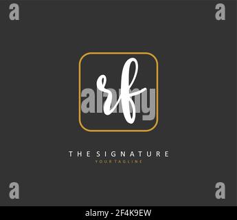 RF Initial letter handwriting and signature logo. A concept handwriting initial logo with template element. Stock Vector
