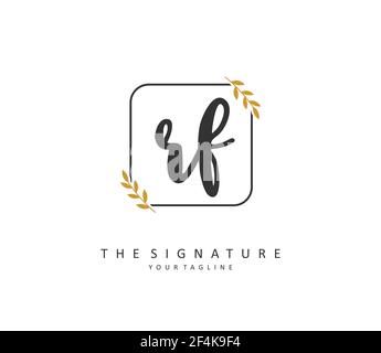 RF Initial letter handwriting and signature logo. A concept handwriting initial logo with template element. Stock Vector