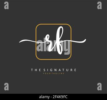 RF Initial letter handwriting and signature logo. A concept handwriting initial logo with template element. Stock Vector