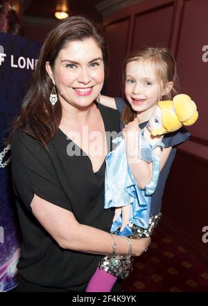 Amanda Lamb and daughter Lottie arrives at the Cinderella opening night