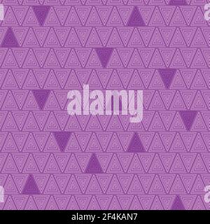 Abstract geometric background of triangles. Vector pink seamless pattern. Hand draw ethnic ornament. Stock Vector