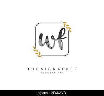 WF Initial letter handwriting and signature logo. A concept handwriting initial logo with template element. Stock Vector