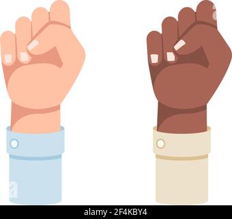 Show fist, black lives matter vector illustration isolated on white background Stock Vector