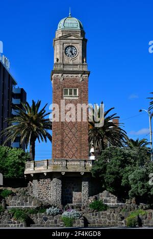 Melbourne, VIC, Australia - November 04, 2017: Clock tower aka Catani Memorial Clock Tower in St. Kilda Stock Photo