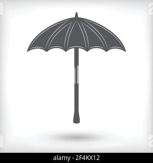 Black umbrella isolated on white background with vignette effect. Vector illustration Stock Vector