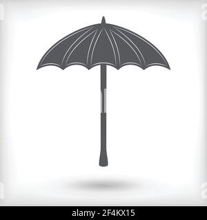 Black umbrella isolated on white background with vignette effect. Vector illustration Stock Vector