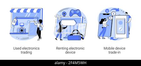 Electronics trade market abstract concept vector illustrations. Stock Vector