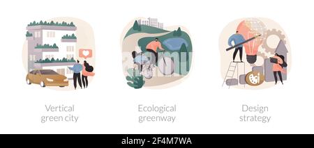 Environmental urban solutions abstract concept vector illustrations. Stock Vector