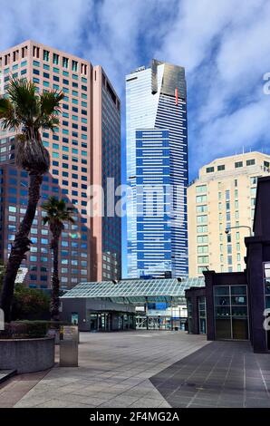 Melbourne, VIC, Australia - November 04, 2017: Buildings and Eureka tower in Southbank district Stock Photo